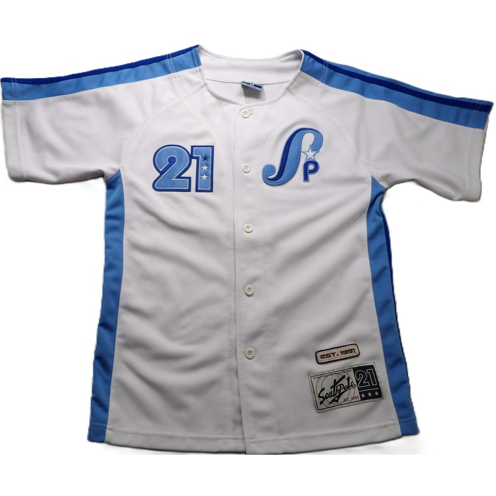 VTG Southpole 90s All Players League Baseball Jersey White Blue Men Medium Sport